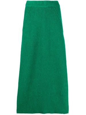 Christian Wijnants Kenal ribbed wool-blend skirt - Green
