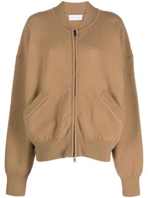 Christian Wijnants Kusa knitted wool bomber jacket - Neutrals