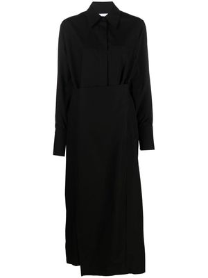 Christian Wijnants long-sleeve shirt maxi dress - Black