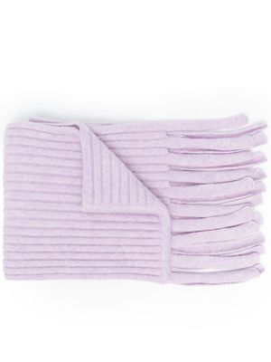 Christian Wijnants ribbed-knit fringed-edge scarf - Purple