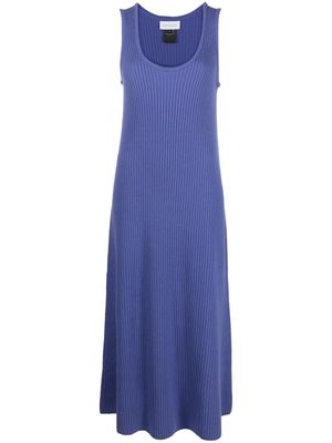 Christian Wijnants ribbed-knit virgin wool sleeveless dress - Blue