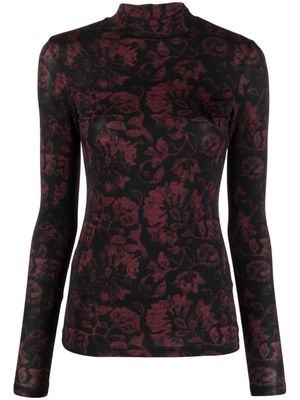 Christian Wijnants Taj floral-print jersey top - Black
