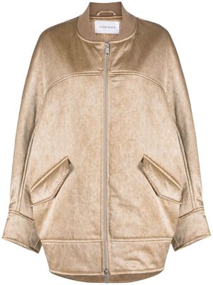 Christian Wijnants textured-finish cotton blend bomber jacket - Neutrals