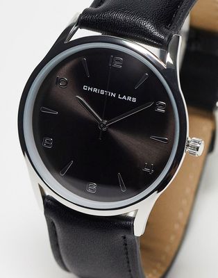Christin Lars watch in black and silver with gray dial