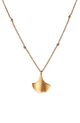 Christina Greene Biloba Ginkgo Pendant Necklace in Gold