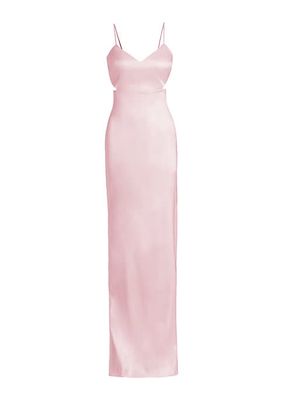 Christine Satin Waist Cut-Outs Gown