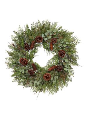 Christmas Mix Cedar & Juniper Wreath - Green - Green