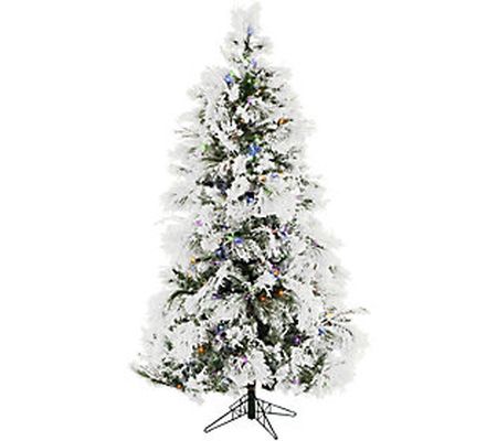 Christmas Time 6.5' Frosted Fir Snowy Multi Prelit Music Tree