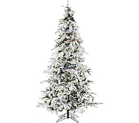 Christmas Time 7.5' White Pine Snowy Multi Prel it Musical Tre