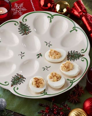 Christmas Tree Deviled Egg Dish