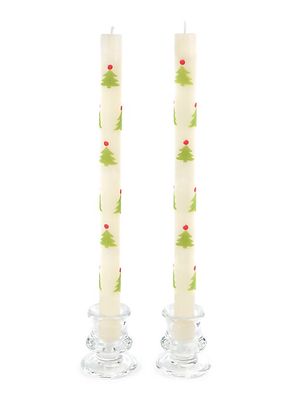 Christmas Tree Dinner Candles - Set Of 2