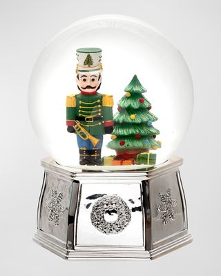 Christmas Tree Nutcracker Musical Snow Globe, 6.5"