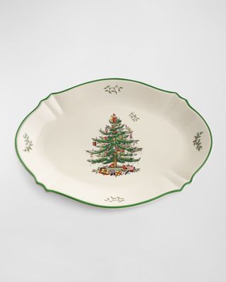 Christmas Tree Oval Platter, 17"