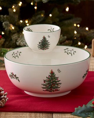 Christmas Tree Tiered Chip and Dip, 10"