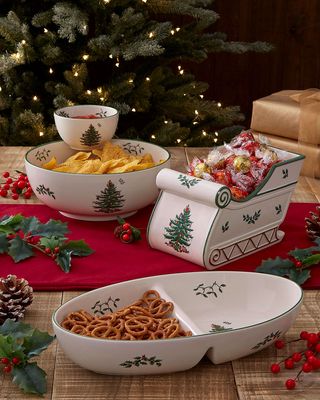 Christmas Tree Traditional Large Divided Server, 13.8"