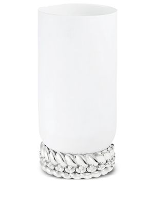Christofle Babylone braided porcelain vase - Silver