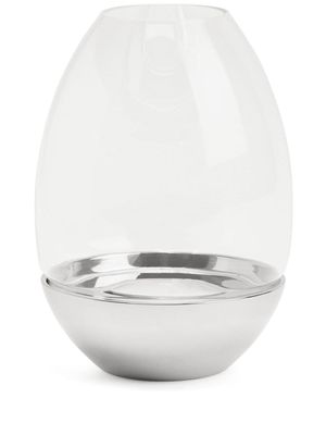 Christofle Mood Clear Hurricane candle holder - SILVER