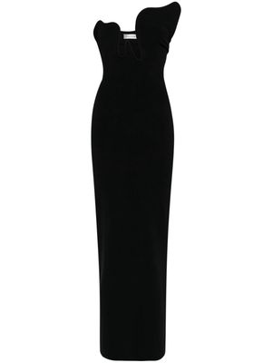 Christopher Esber asymmetric crepe long dress - Black