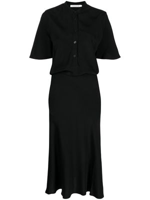 Christopher Esber Bias Silk Tee Dress - Black