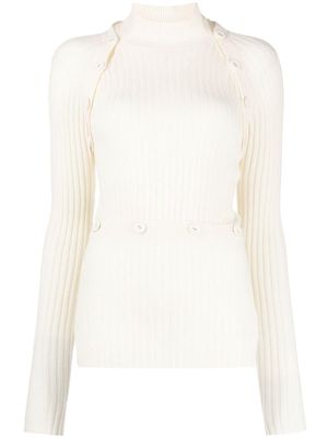 Christopher Esber button-embellished knitted jumper - White