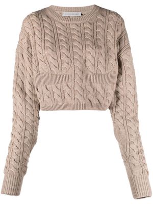 Christopher Esber cable-knit long-sleeved jumper - Neutrals