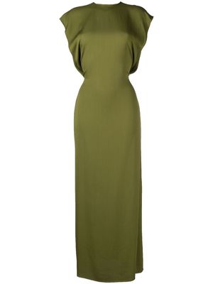 Christopher Esber cap-sleeve stretch long dress - Green
