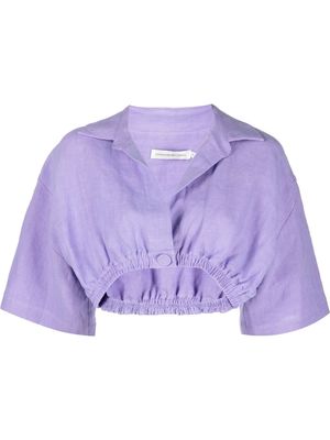 Christopher Esber cropped cut-out detail blouse - Purple
