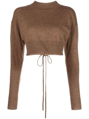 Christopher Esber cropped knitted jumper - Brown