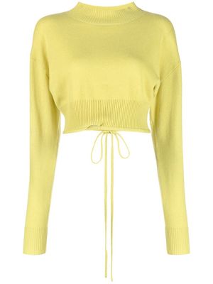 Christopher Esber cropped knitted jumper - Yellow