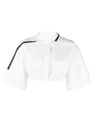 Christopher Esber cropped short sleeved shirt - White