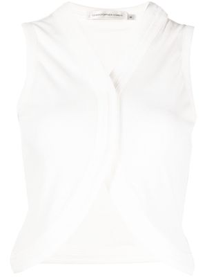 Christopher Esber cropped sleeveless top - White