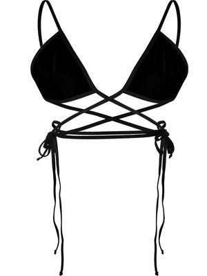 Christopher Esber crossover lace-up bikini top - Black
