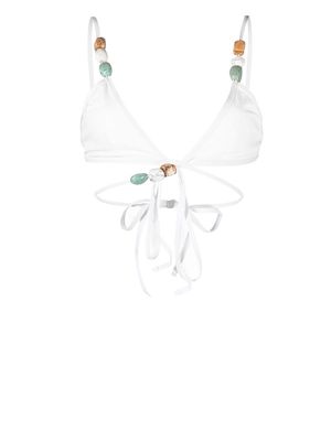 Christopher Esber crystal-detail triangle bikini top - White