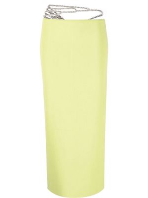 Christopher Esber crystal-embellished strap-detail skirt - Green
