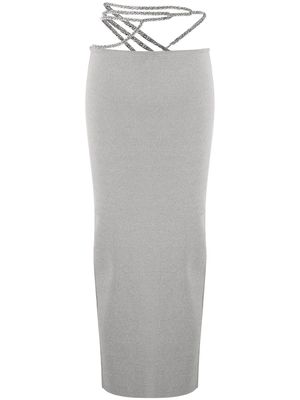 Christopher Esber crystal-embellished strap-detail skirt - Grey