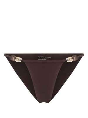 Christopher Esber Crystal Fracture bead-detailing bikini bottoms - Brown