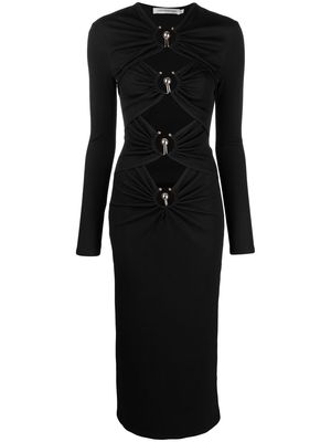 Christopher Esber cut-out detail long-sleeve dress - Black