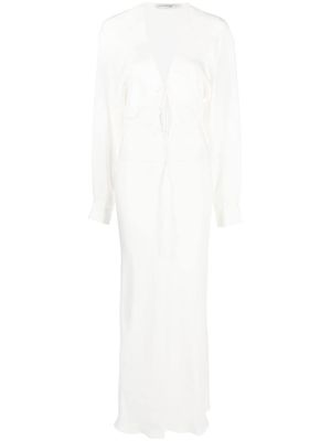 Christopher Esber cut out-detail silk maxi dress - White