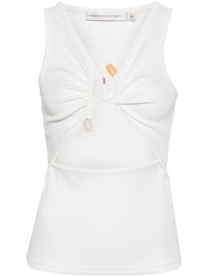Christopher Esber cut-out detailed tank top - White