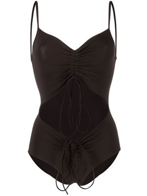 Christopher Esber cut-out drawstring-fastening swimsuit - Brown