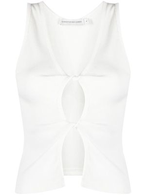 Christopher Esber cut-out twisted tank top - White