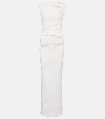 Christopher Esber Cutout ribbed-knit paneled maxi dress
