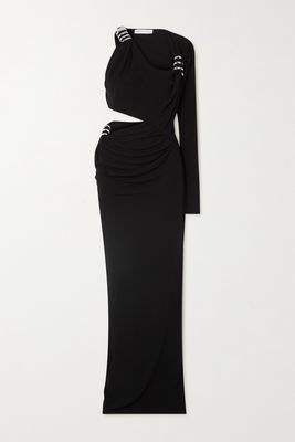 Christopher Esber - Cutout Twisted Embellished Jersey Gown - Black