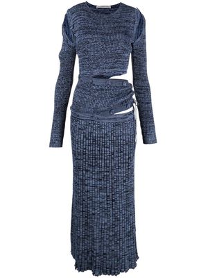 Christopher Esber Deconstruct ribbed-knit midi dress - Blue