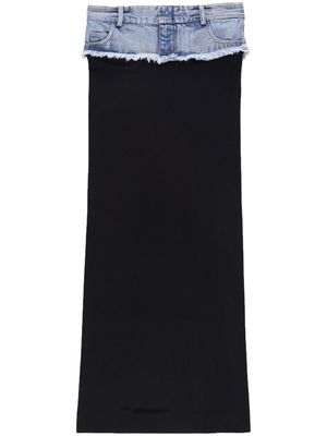Christopher Esber denim-belt column maxi skirt - Black