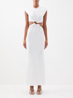 Christopher Esber - Distorted Quartz Cutout Jersey Maxi Dress - Womens - White