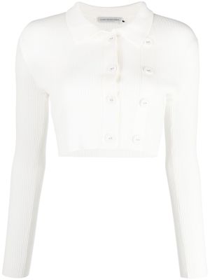 Christopher Esber double button cropped cardigan - White