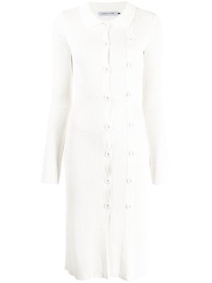 Christopher Esber double-button knit dress - White