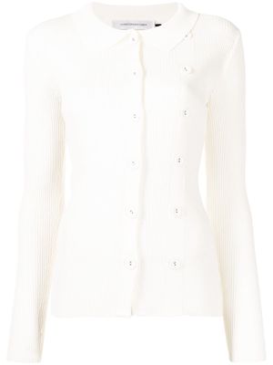 Christopher Esber double-button knitted cardigan - White