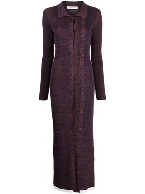Christopher Esber double-button knitted dress - Brown